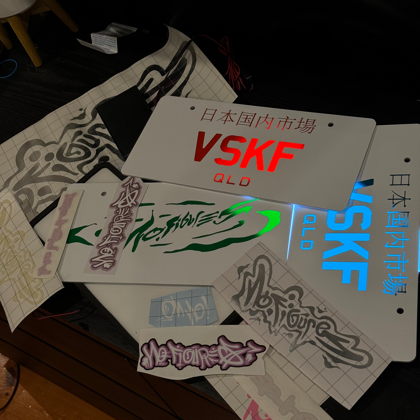 CUSTOM Glowing Number Plates