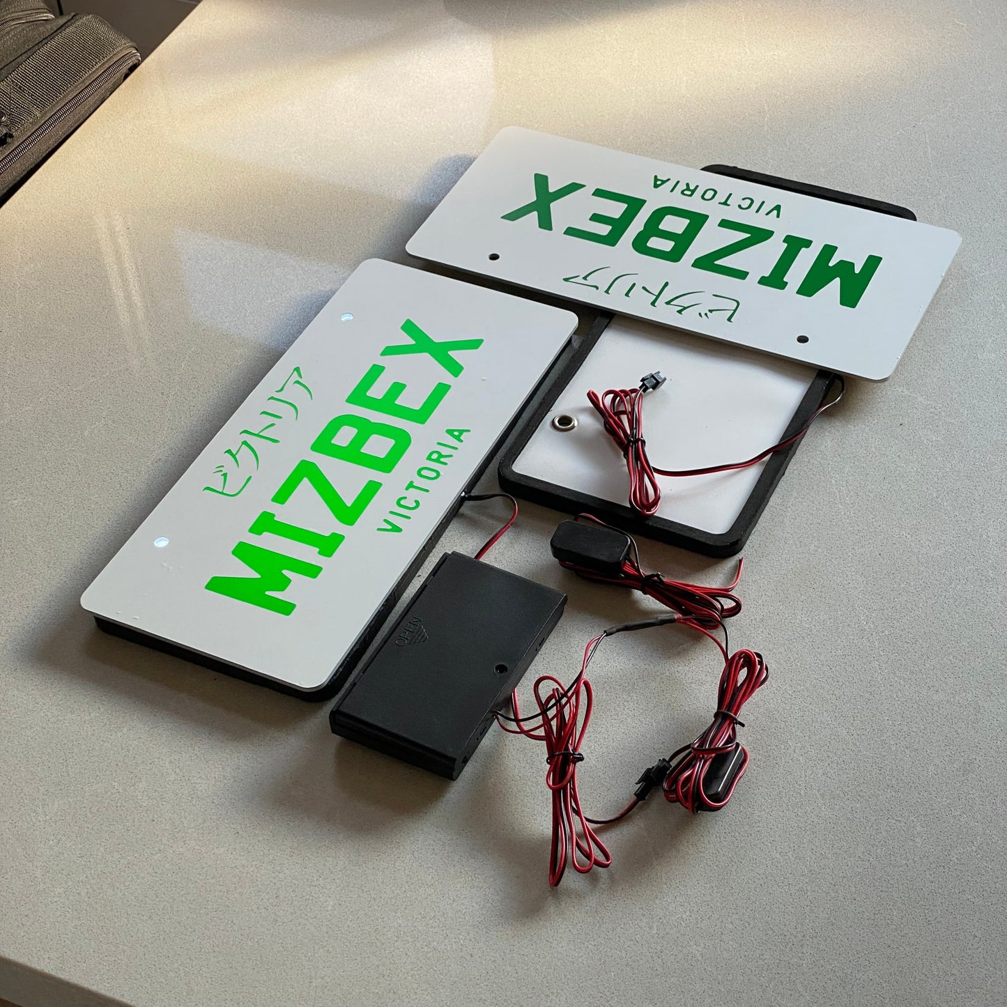 CUSTOM Glowing Number Plates