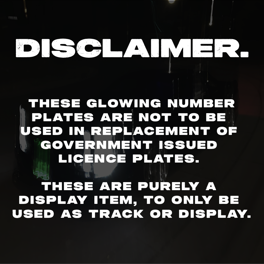 BRAND / LOGO Glowing Number Plates (Custom)